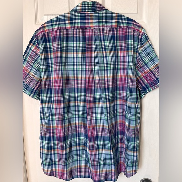Mens Ralph Lauren Plaid Oxford Short Sleeve Shirt Size XL Classic Fit - Picture 7 of 9